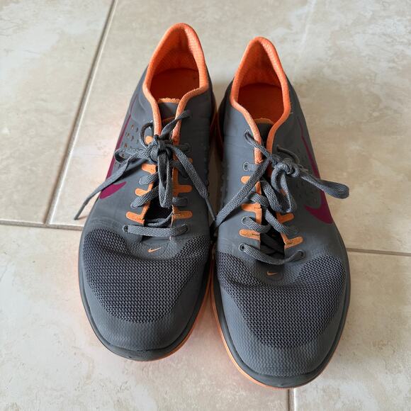 Women's Nike Running Shoes, Size 11, Gray Orange, 616684-003 - Picture 2 of 9